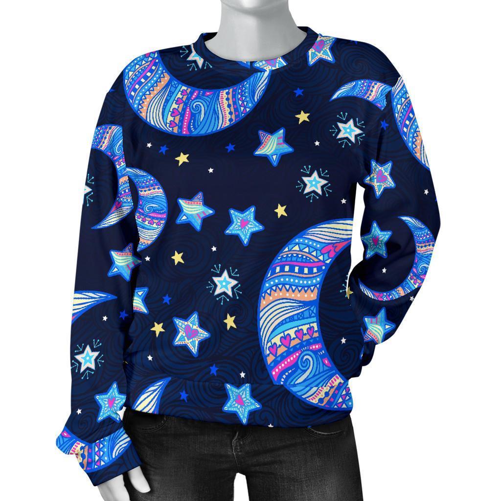 Celestial Pattern Print Women's Sweatshirt-grizzshop