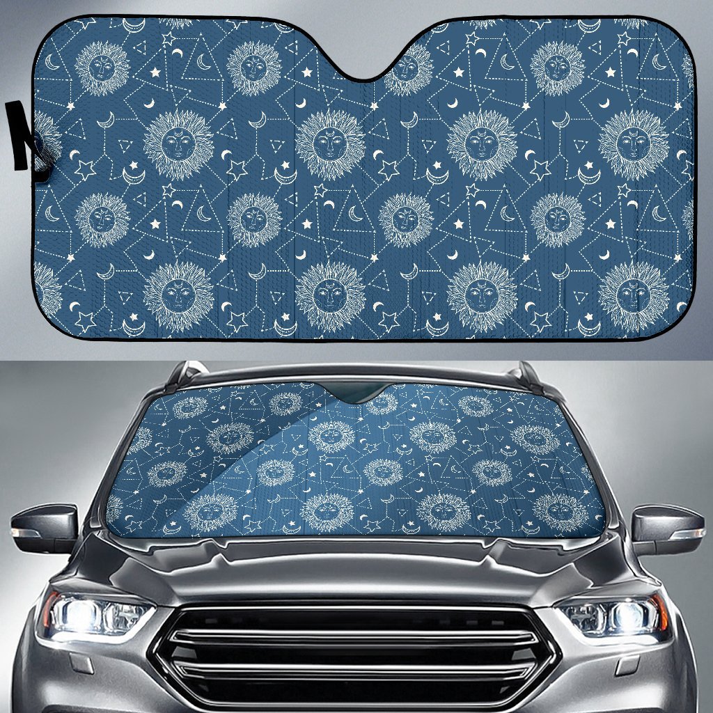 Celestial Print Pattern Car Sun Shade-grizzshop