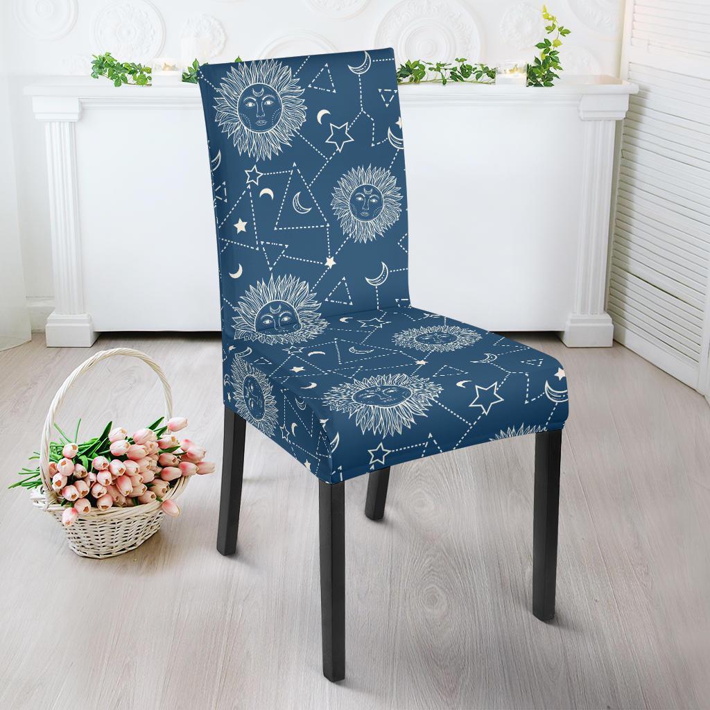 Celestial Print Pattern Chair Cover-grizzshop