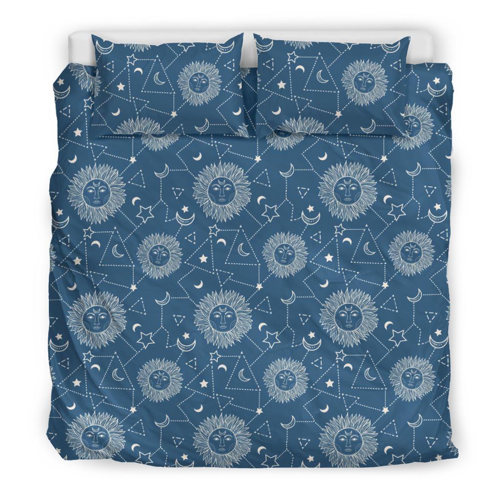 Celestial Print Pattern Duvet Cover Bedding Set-grizzshop