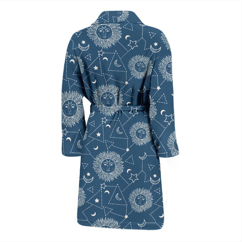 Celestial Print Pattern Men Long Robe-grizzshop