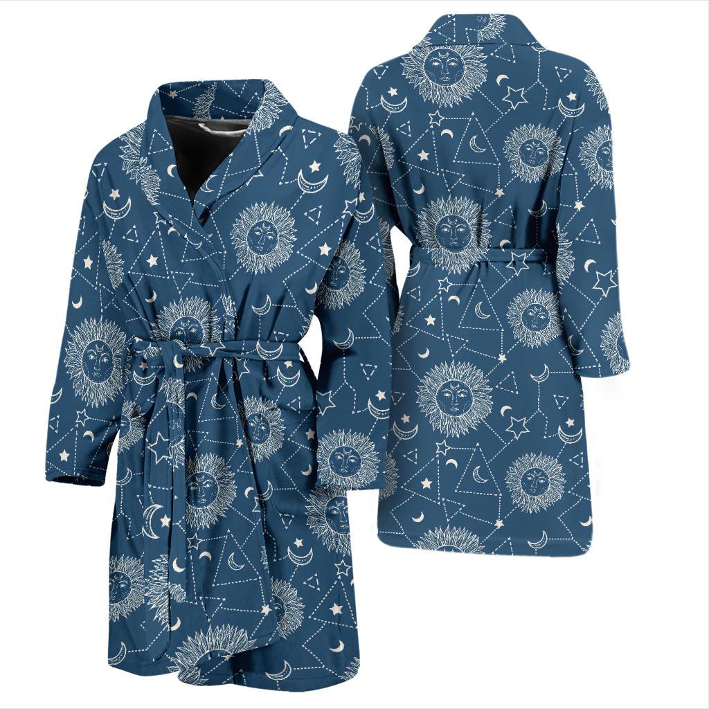 Celestial Print Pattern Men Long Robe-grizzshop