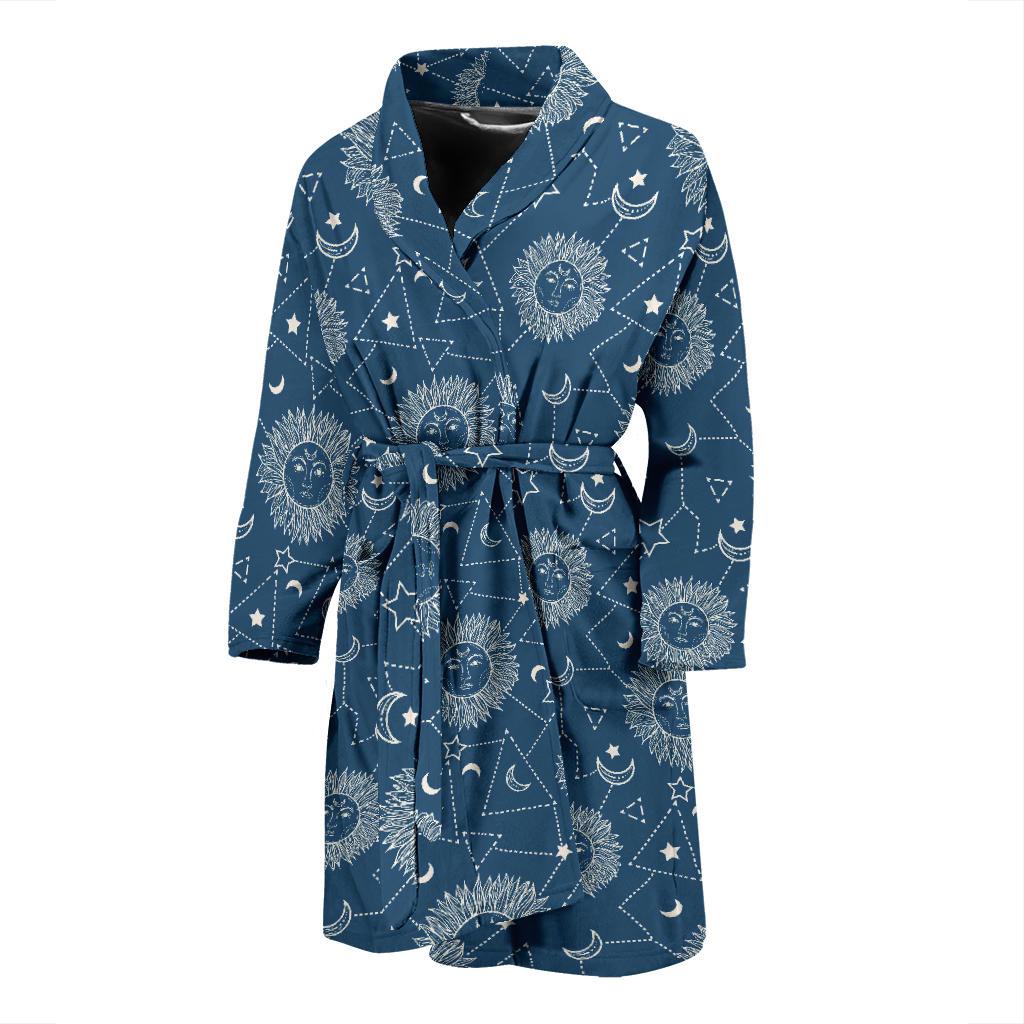 Celestial Print Pattern Men Long Robe-grizzshop