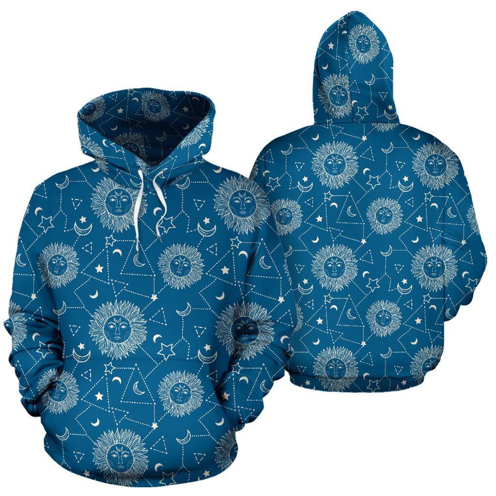 Celestial Print Pattern Men Women Pullover Hoodie-grizzshop