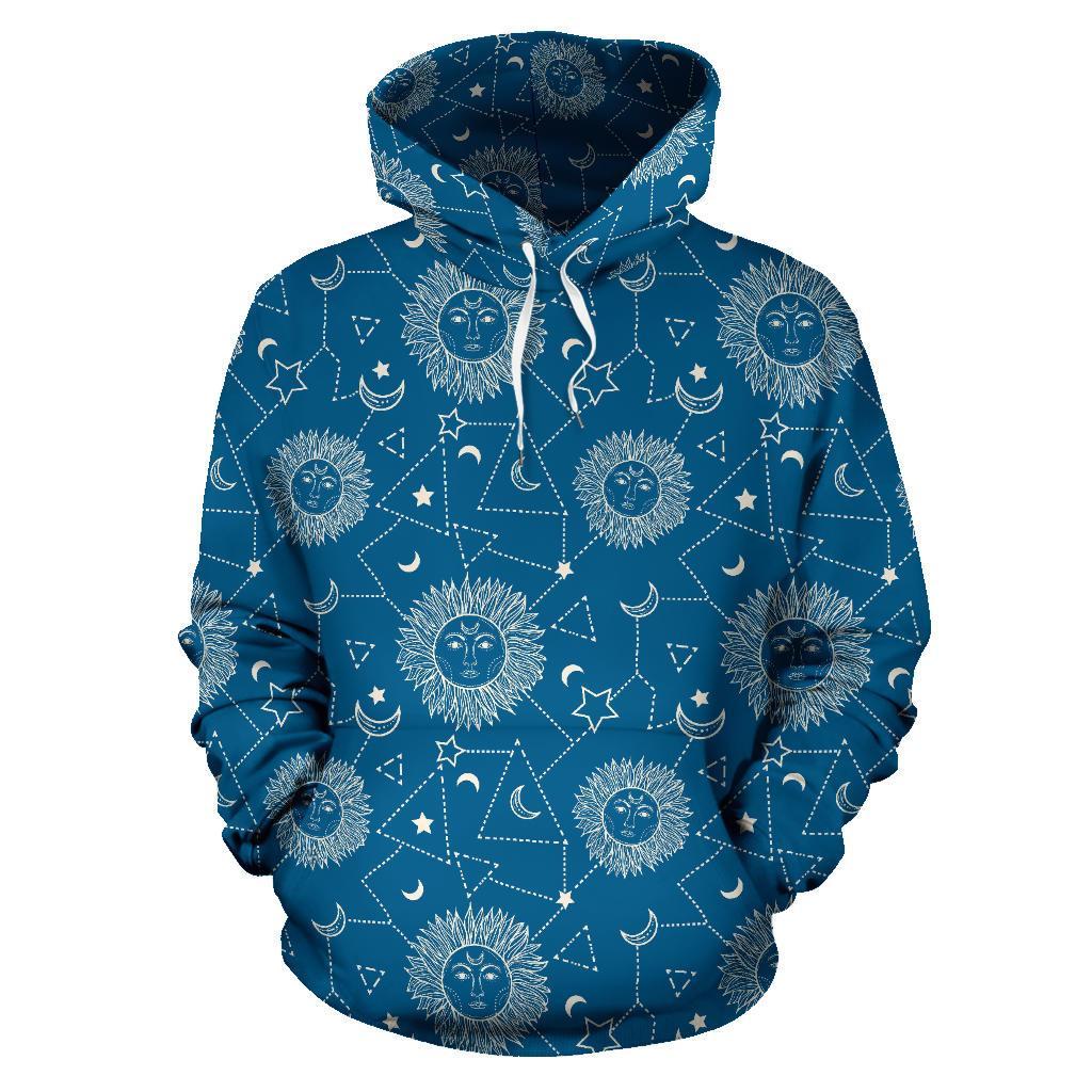 Celestial Print Pattern Men Women Pullover Hoodie-grizzshop