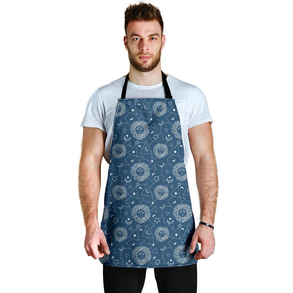 Celestial Print Pattern Men's Apron-grizzshop