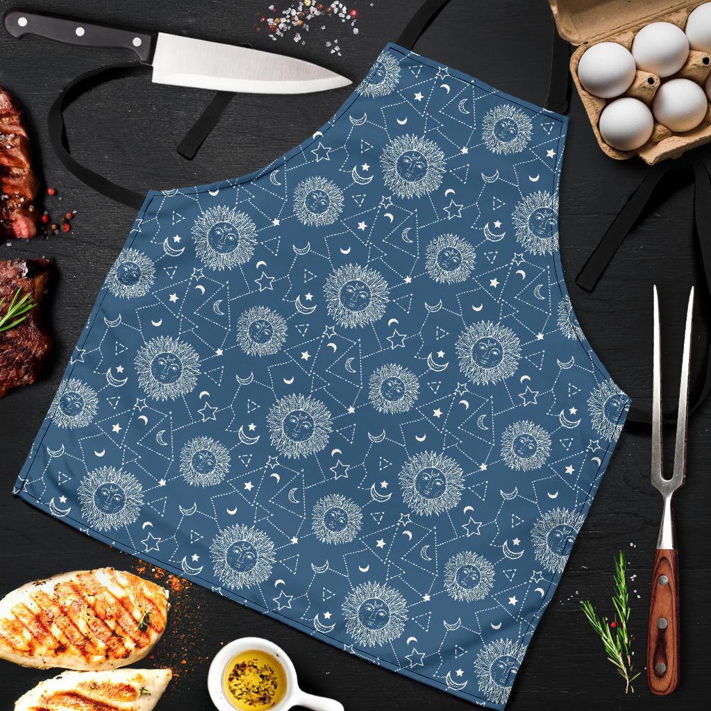 Celestial Print Pattern Men's Apron-grizzshop