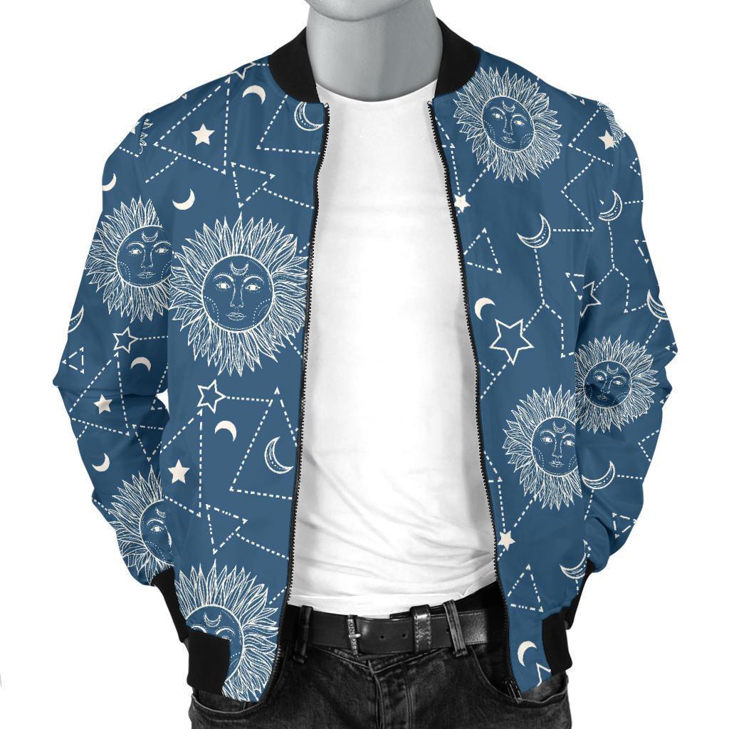 Celestial Print Pattern Men's Bomber Jacket-grizzshop