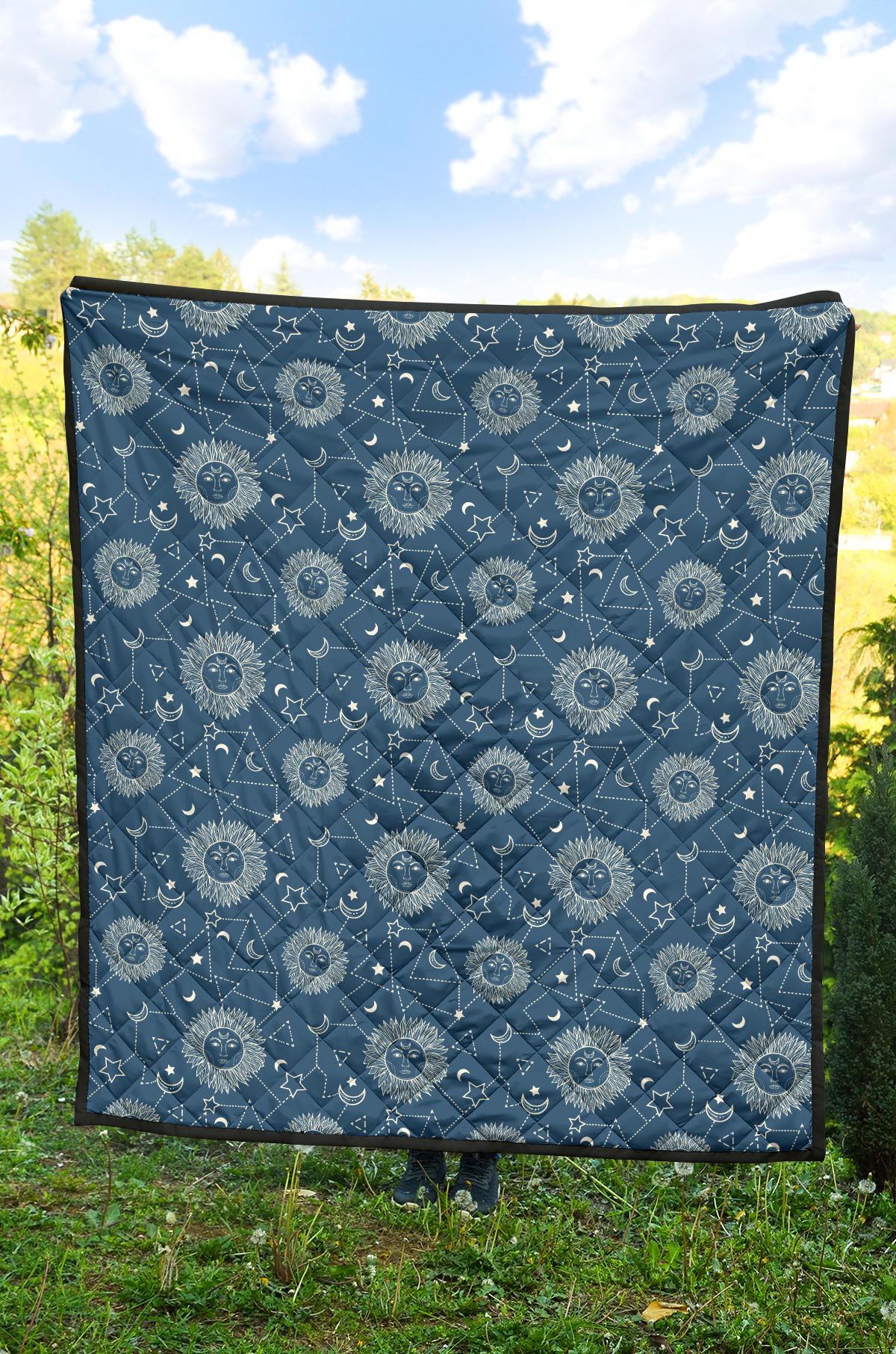 Celestial Print Pattern Quilt-grizzshop