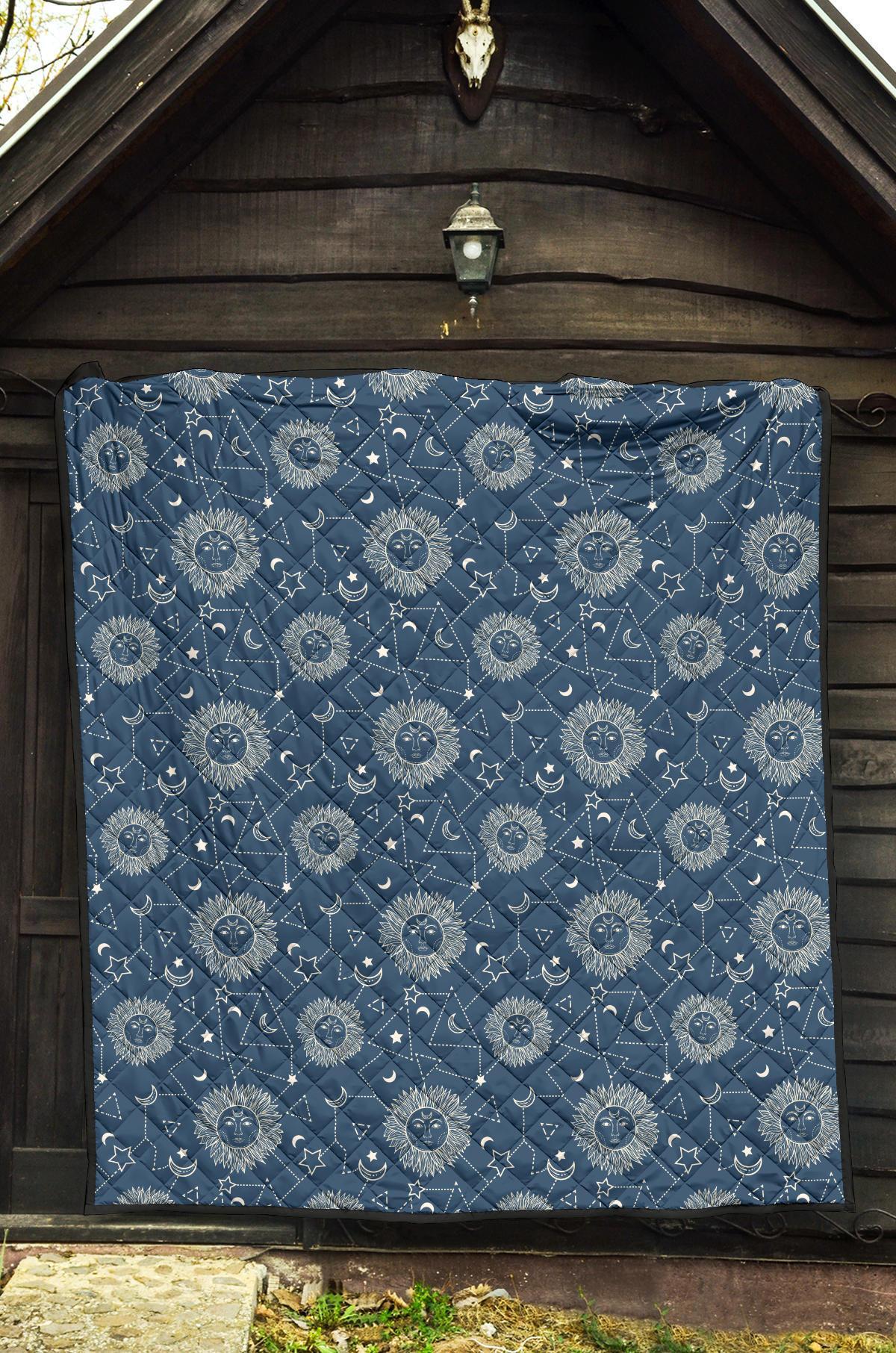 Celestial Print Pattern Quilt-grizzshop