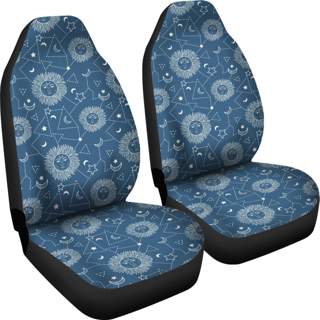 Celestial Print Pattern Universal Fit Car Seat Covers-grizzshop