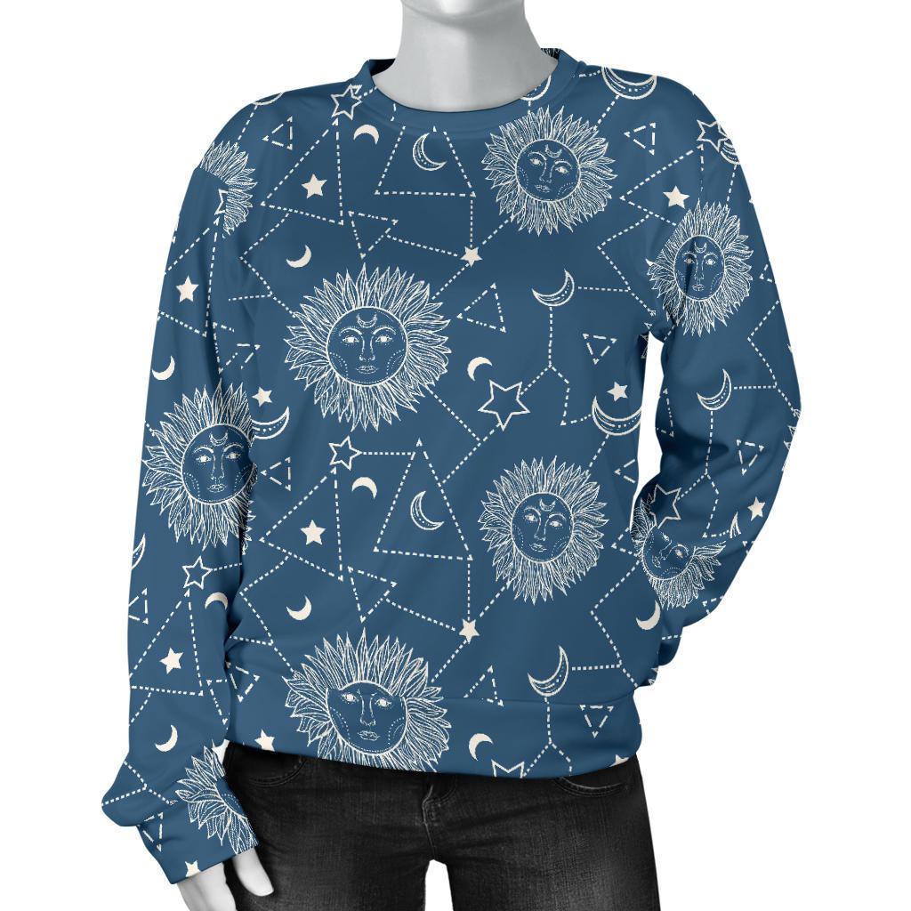 Celestial Print Pattern Women's Sweatshirt-grizzshop