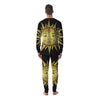 Celestial Sun Gold And Black Print Men's Pajamas-grizzshop