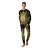 Celestial Sun Gold And Black Print Men's Pajamas-grizzshop