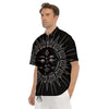 Celestial Sun White And Black Print Men's Short Sleeve Shirts-grizzshop