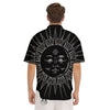 Celestial Sun White And Black Print Men's Short Sleeve Shirts-grizzshop