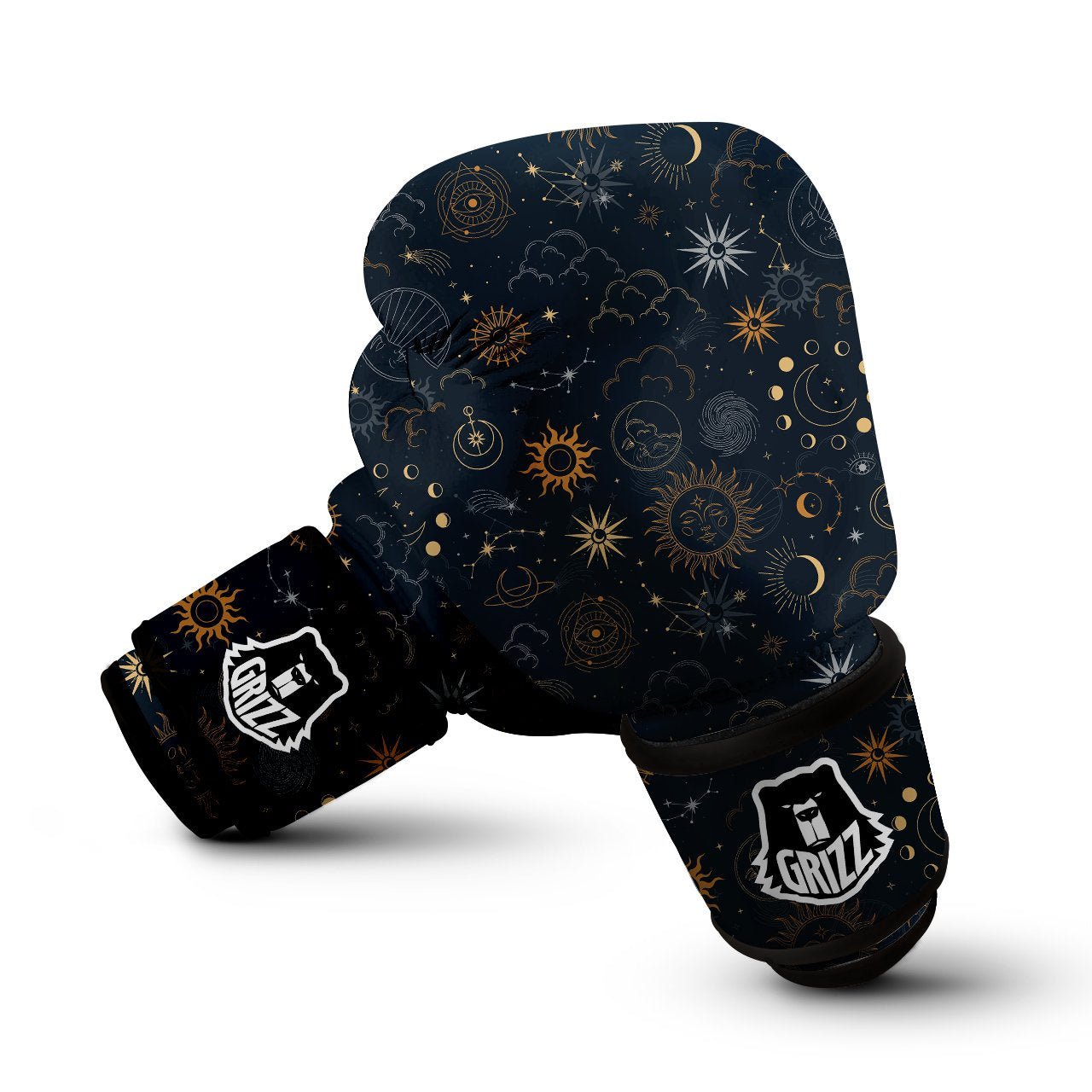 Celestial Vintage Print Pattern Boxing Gloves-grizzshop