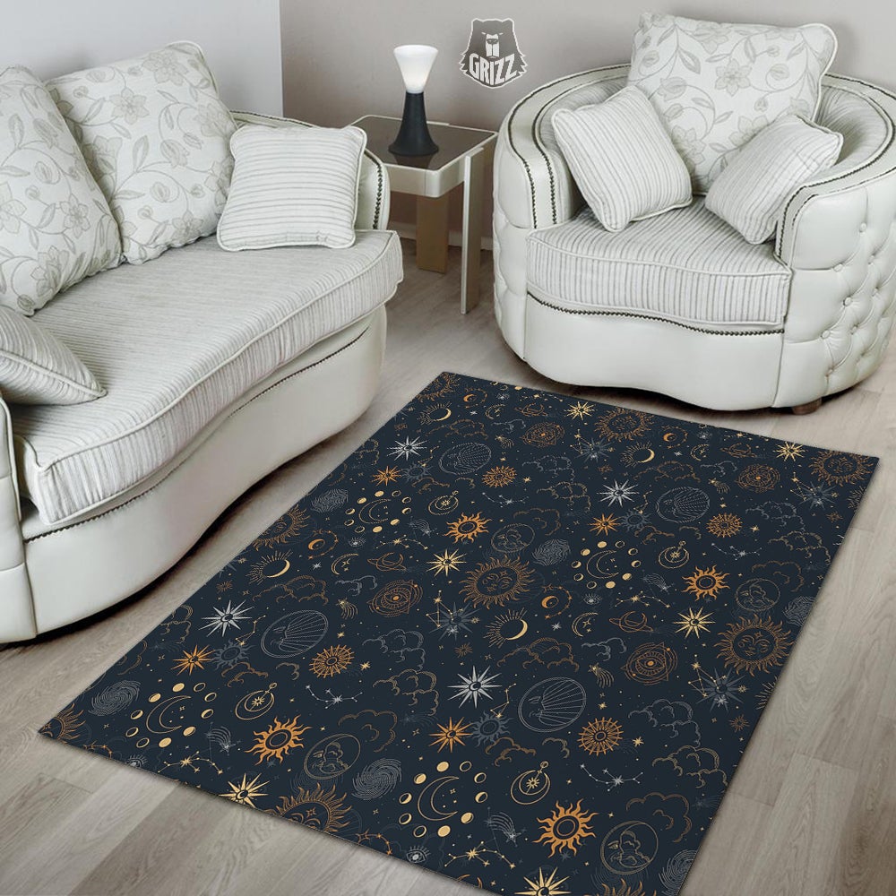 Celestial Vintage Print Pattern Floor Mat-grizzshop