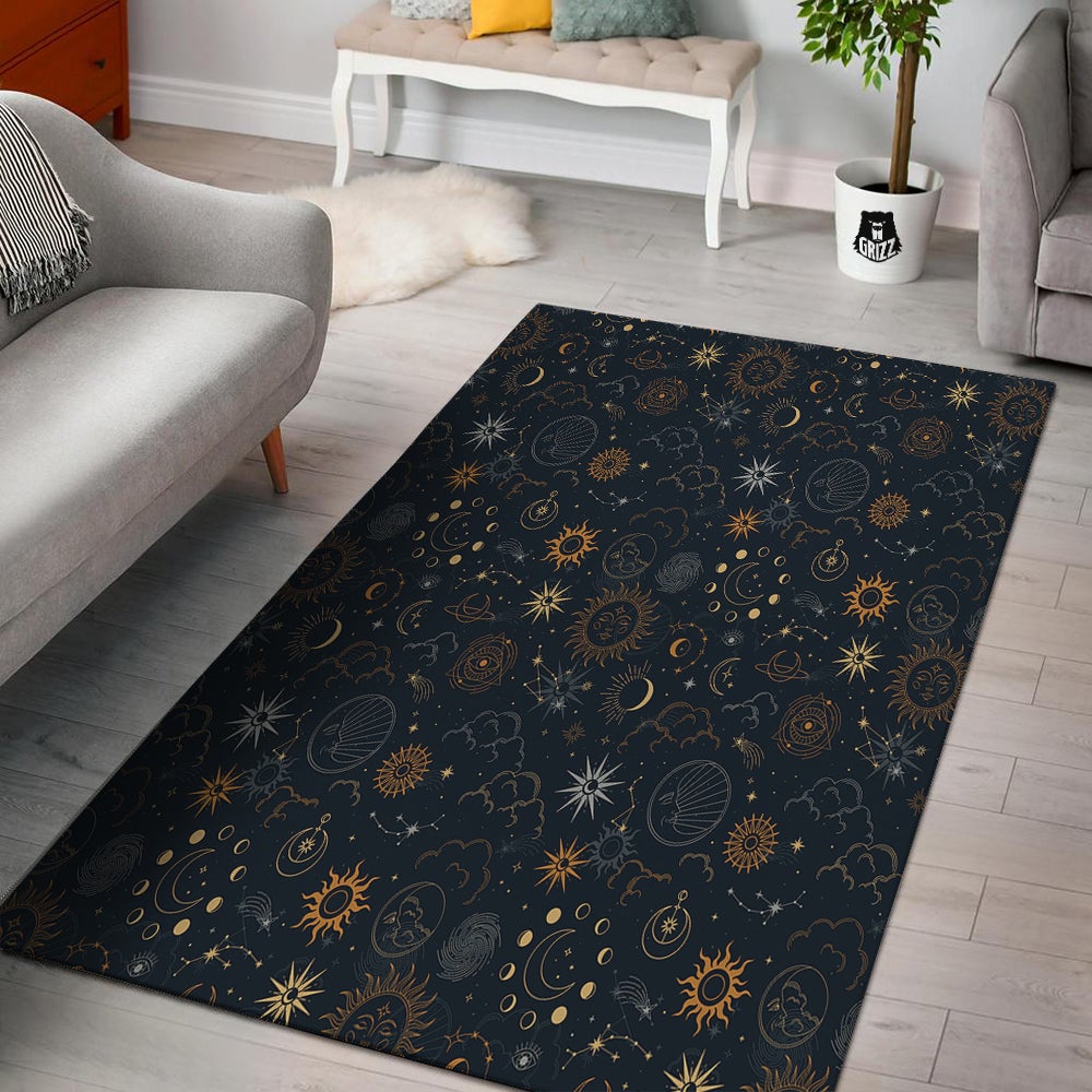 Celestial Vintage Print Pattern Floor Mat-grizzshop