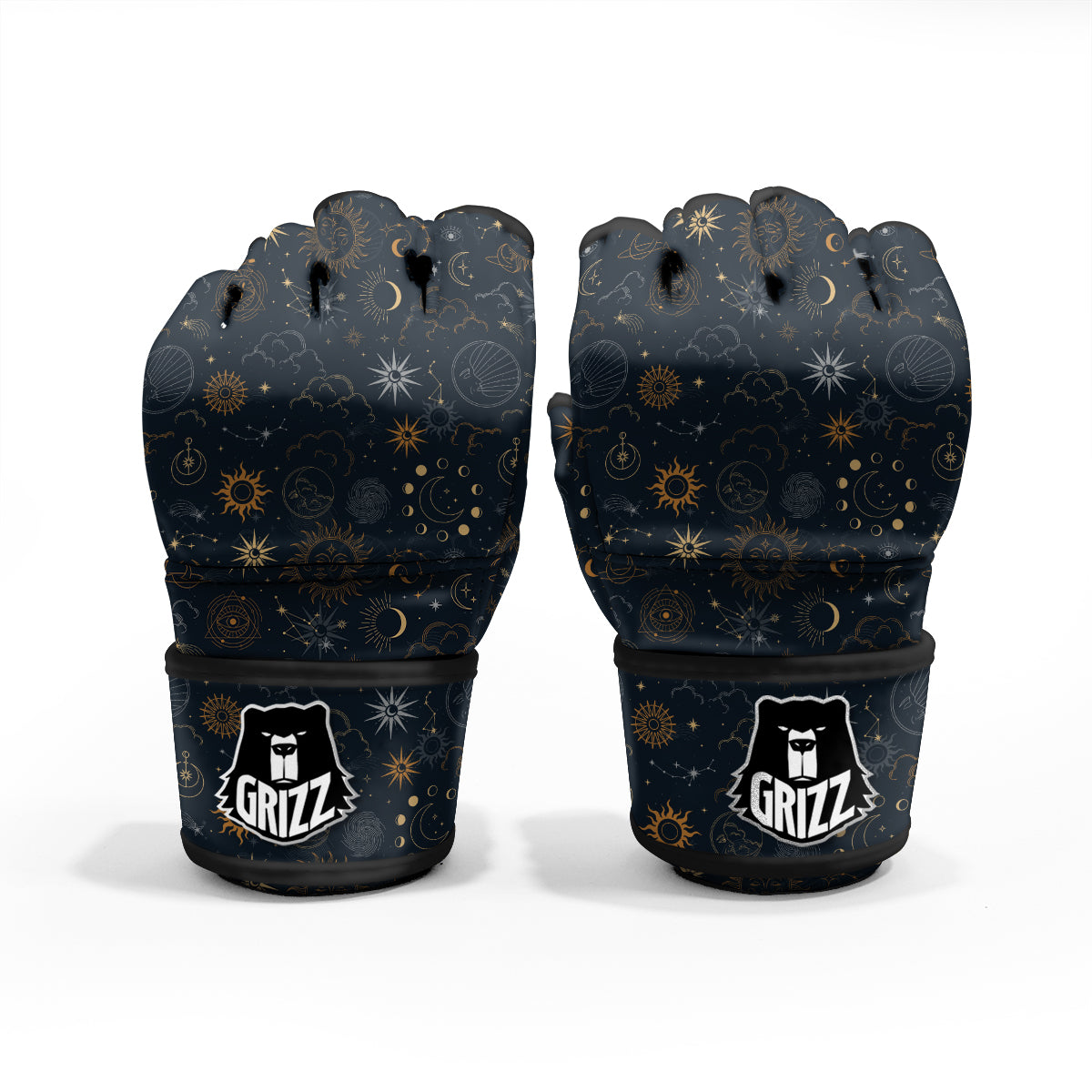 Celestial Vintage Print Pattern MMA Gloves-grizzshop