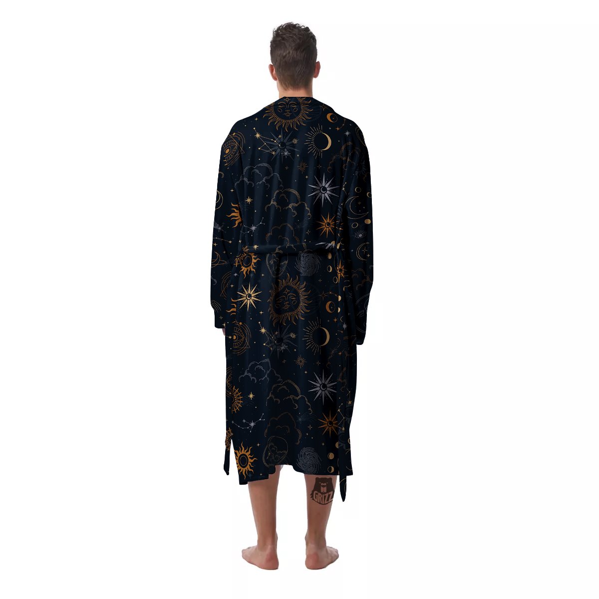 Celestial Vintage Print Pattern Men's Robe-grizzshop