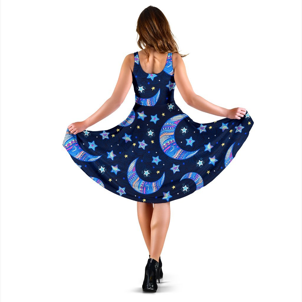 Celestial Pattern Print Dress-grizzshop
