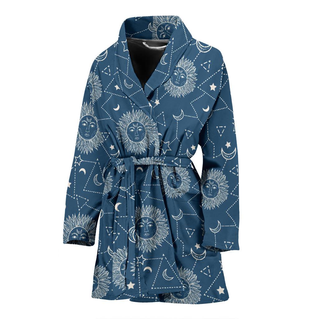 Celestial Print Pattern Women Long Robe-grizzshop