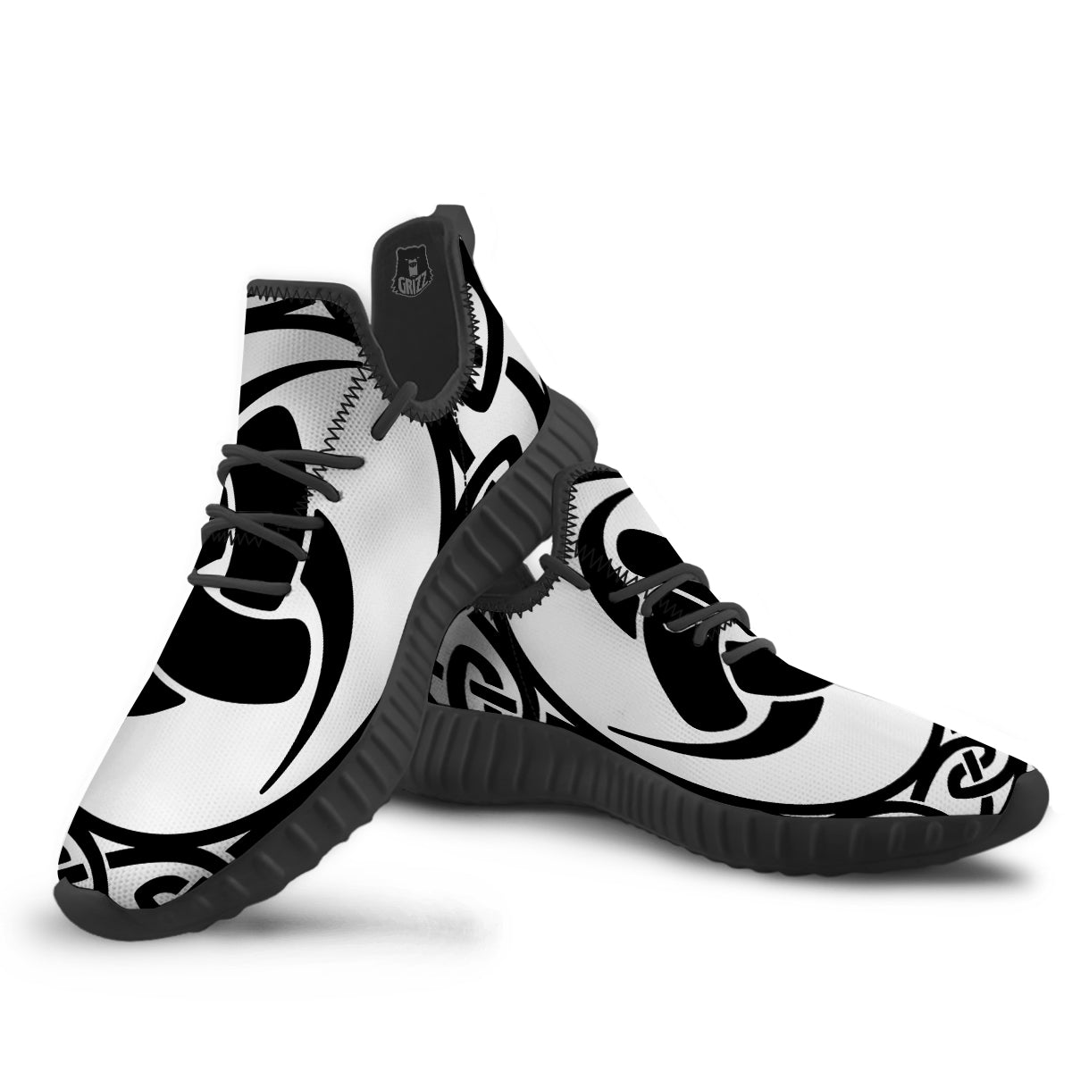 Celtic Endless Knot Symbols Print Black Walking Shoes-grizzshop