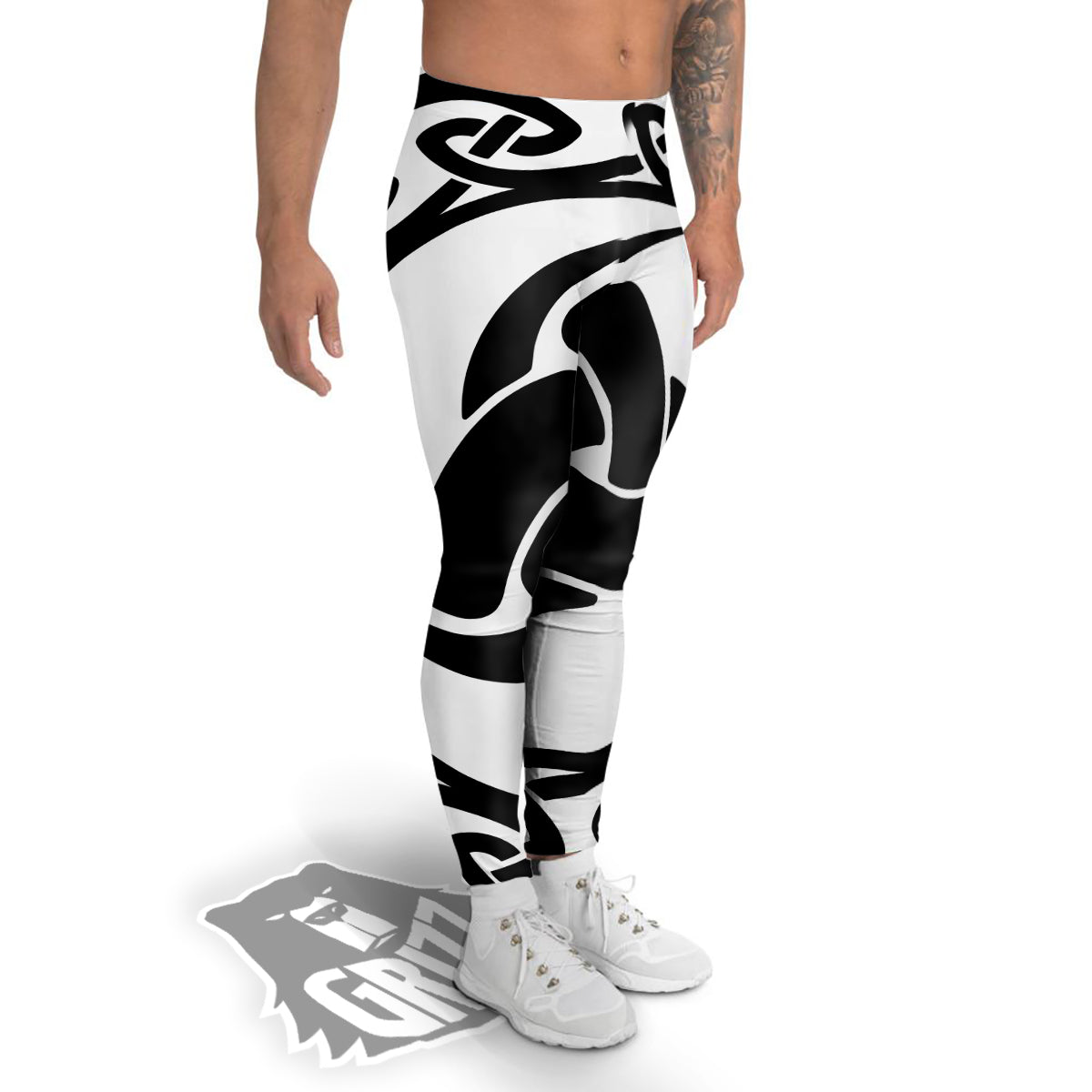 Celtic Endless Knot Symbols Print Men's Leggings-grizzshop