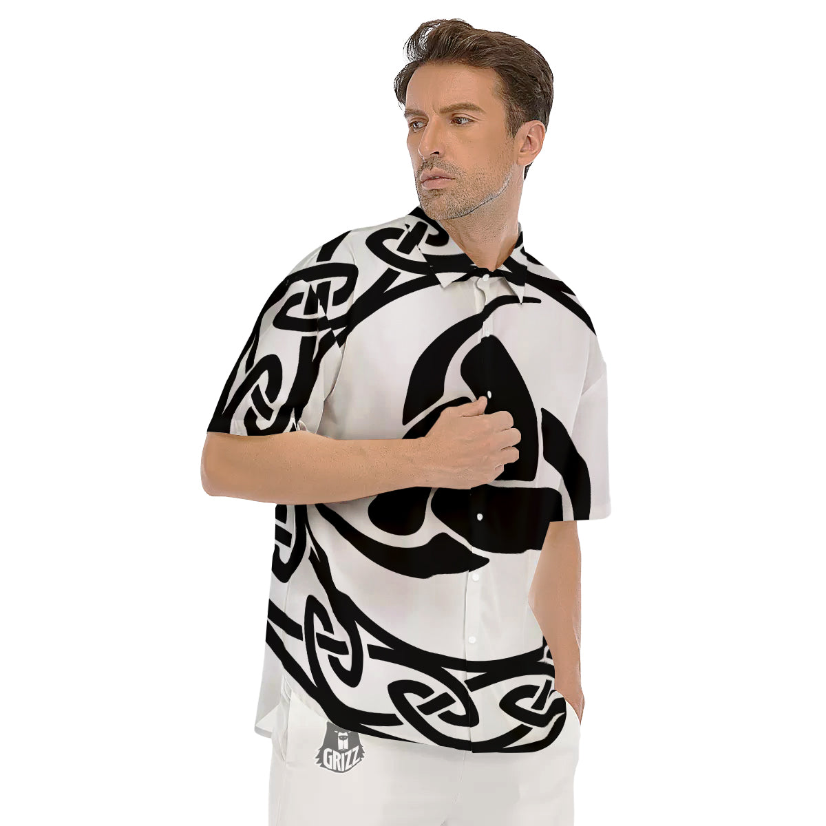 Celtic Endless Knot Symbols Print Men's Short Sleeve Shirts-grizzshop