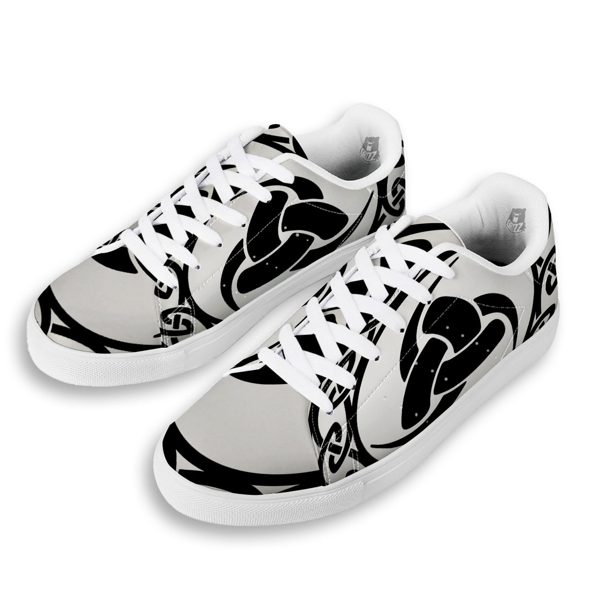 Celtic Endless Knot Symbols Print White Low Top Sneakers-grizzshop