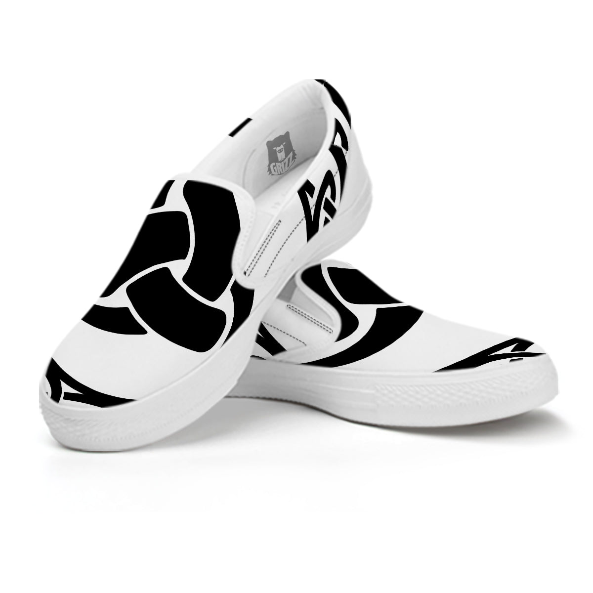 Celtic Endless Knot Symbols Print White Slip On Shoes-grizzshop