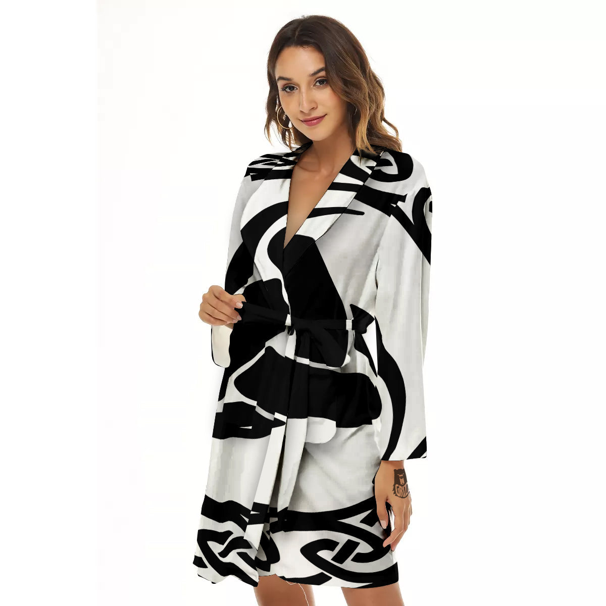 Celtic Endless Knot Symbols Print Women's Robe-grizzshop