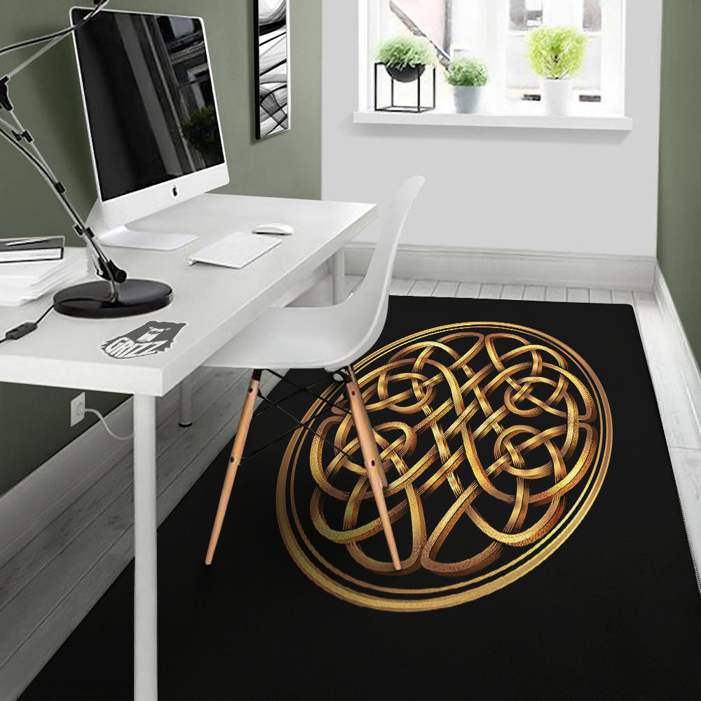 Celtic Knot Golden Print Floor Mat-grizzshop