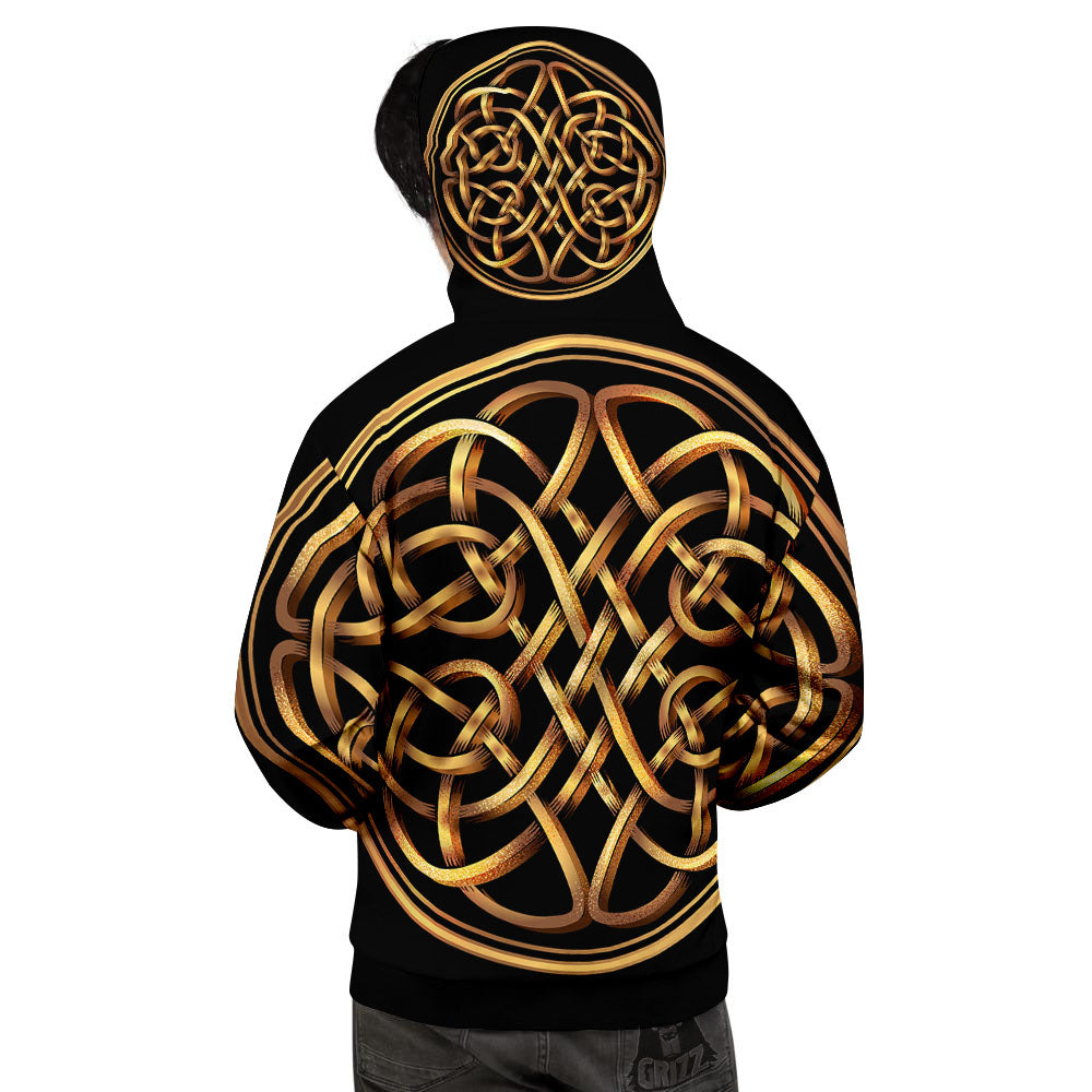 Celtic Knot Golden Print Men's Hoodie-grizzshop