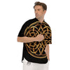 Celtic Knot Golden Print Men's Short Sleeve Shirts-grizzshop