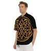 Celtic Knot Golden Print Men's Short Sleeve Shirts-grizzshop