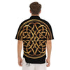 Celtic Knot Golden Print Men's Short Sleeve Shirts-grizzshop