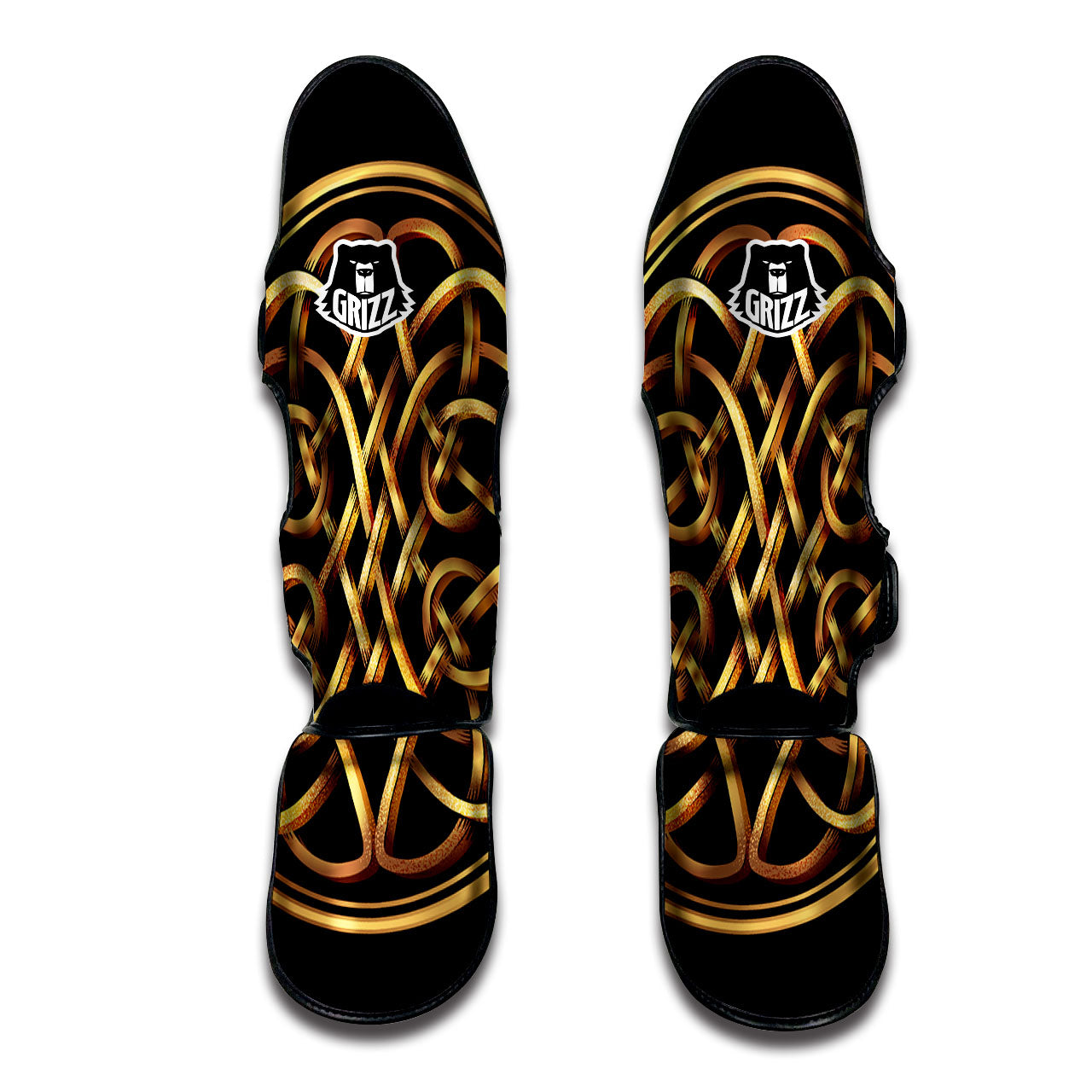 Celtic Knot Golden Print Muay Thai Shin Guards-grizzshop
