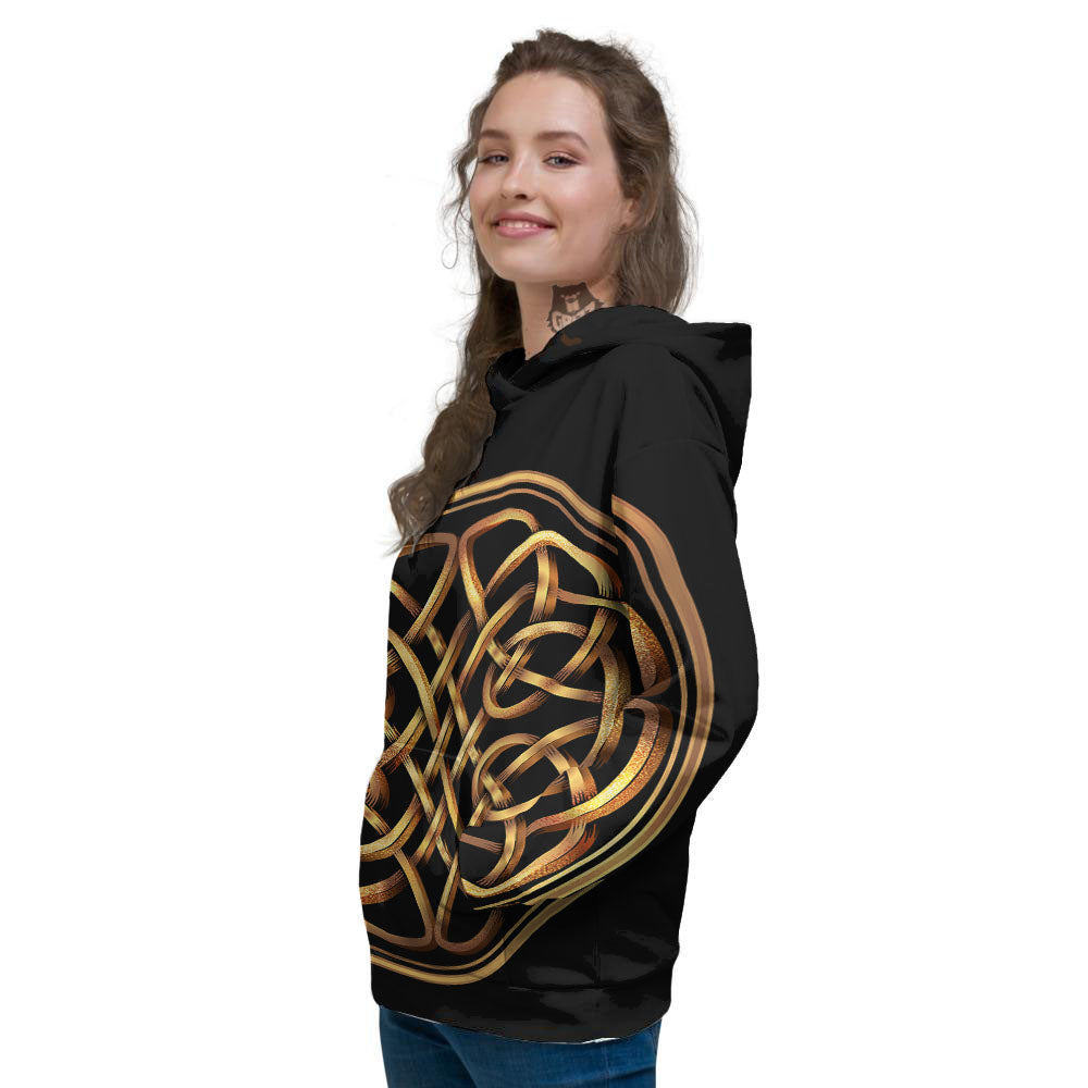 Celtic Knot Golden Print Women's Hoodie-grizzshop