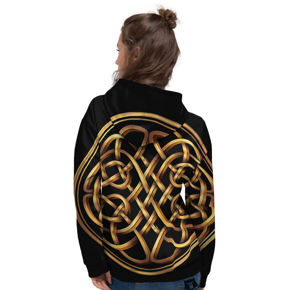 Celtic Knot Golden Print Women's Hoodie-grizzshop