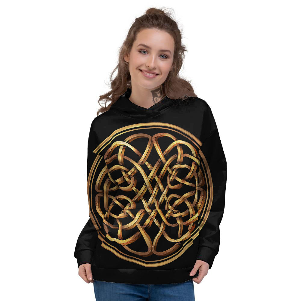Celtic Knot Golden Print Women's Hoodie-grizzshop
