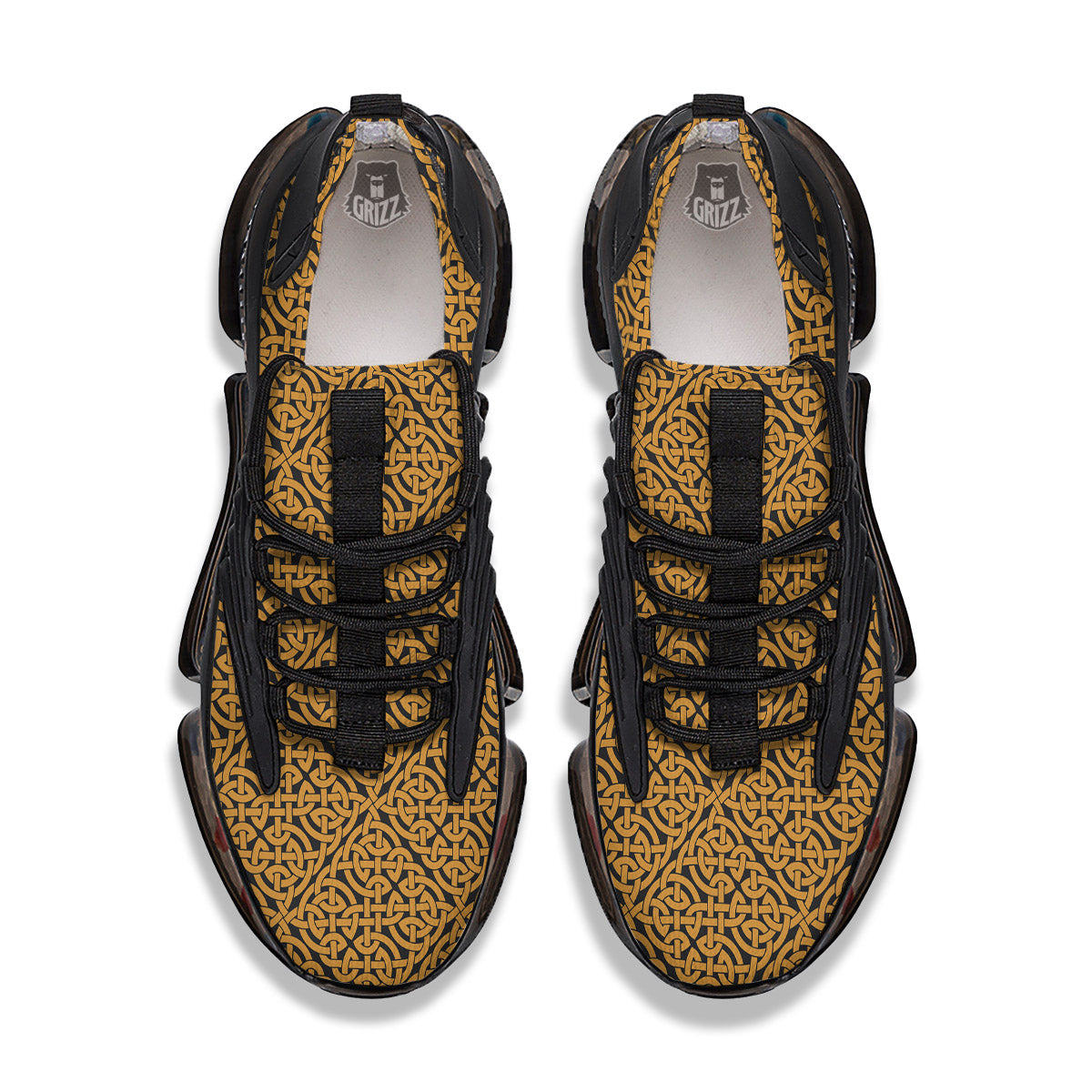 Celtic Knot Print Pattern Black Gym Shoes-grizzshop