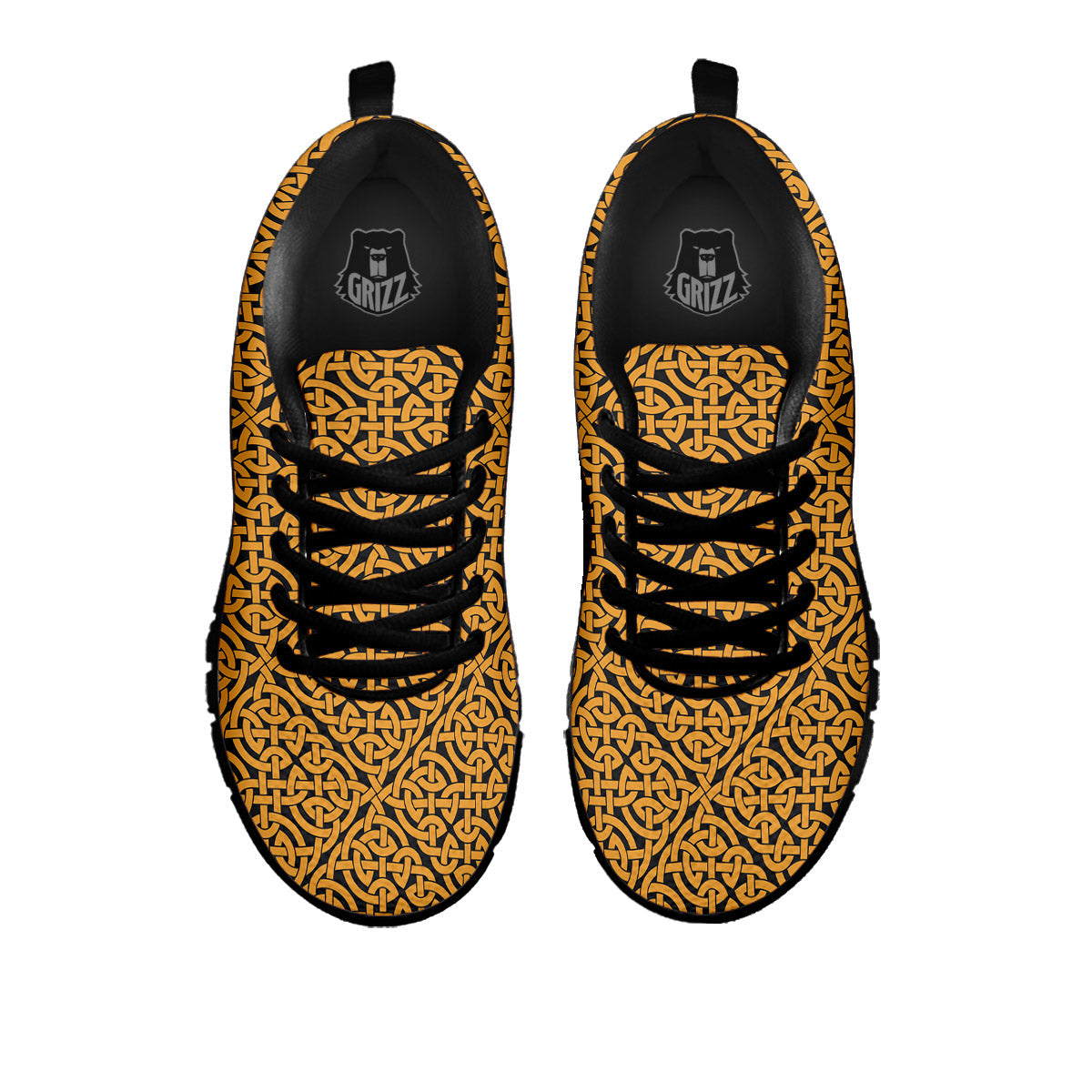 Celtic Knot Print Pattern Black Sneaker-grizzshop