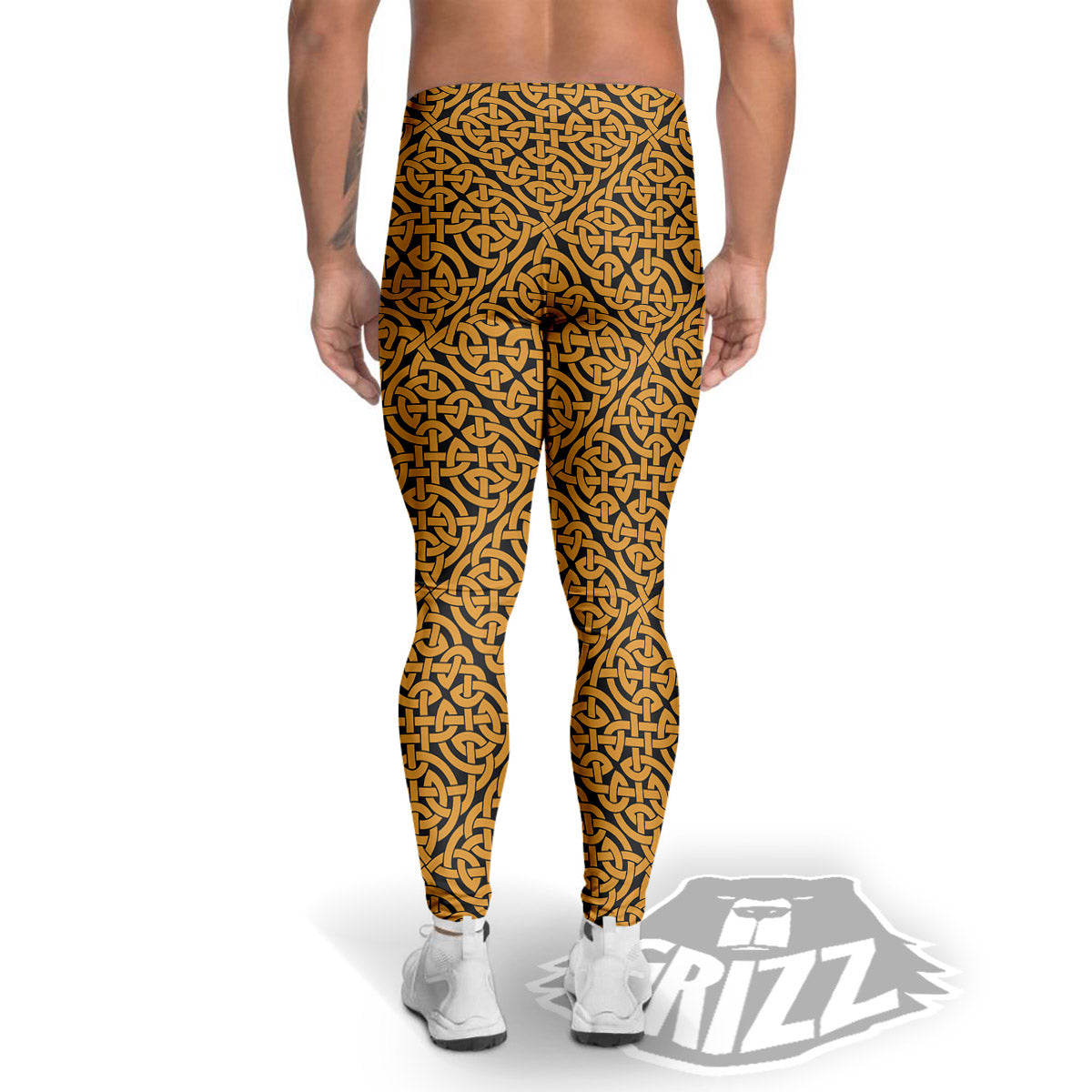 Celtic Knot Print Pattern Men's Leggings-grizzshop