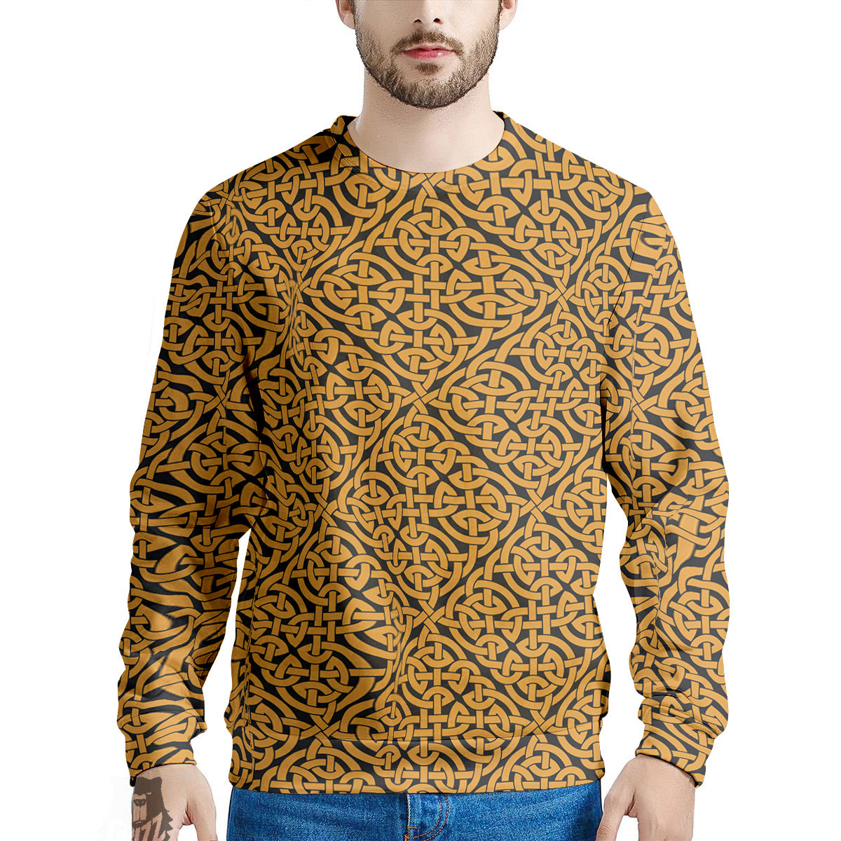 Celtic Knot Print Pattern Men's Sweatshirt-grizzshop