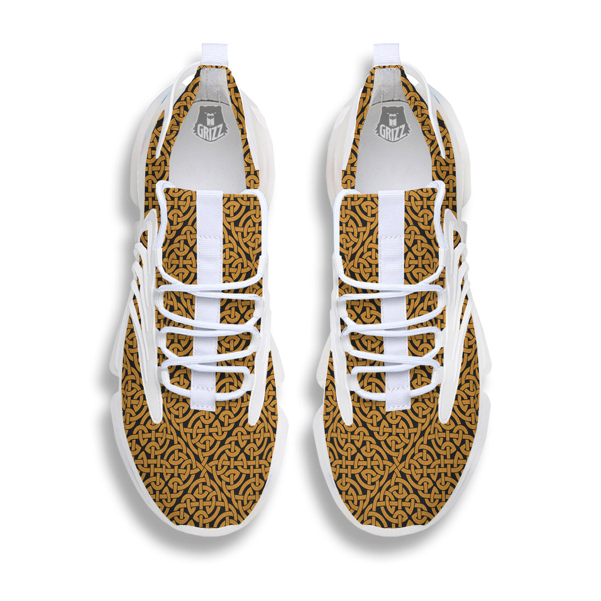 Celtic Knot Print Pattern White Gym Shoes-grizzshop