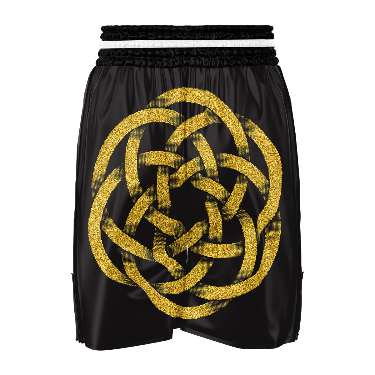 Celtic Knot Symbol Gold Circle Print Boxing Shorts-grizzshop