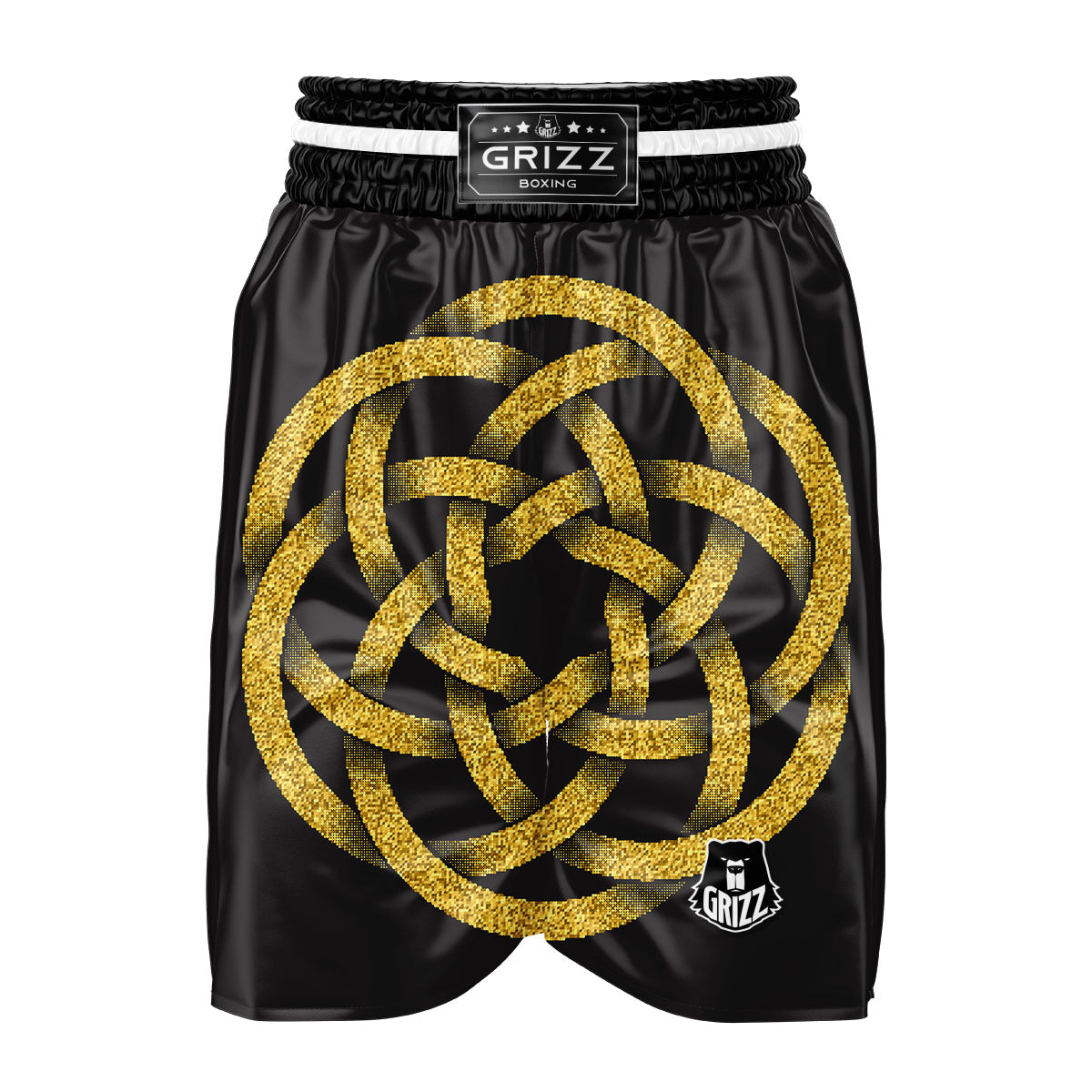 Celtic Knot Symbol Gold Circle Print Boxing Shorts-grizzshop