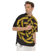 Celtic Knot Symbol Gold Circle Print Men's Short Sleeve Shirts-grizzshop